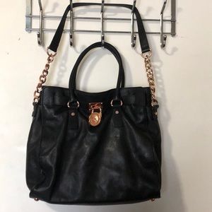 Micheal Kors black leather bag